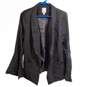 Lauren Conrad Blazer Jacket Flare Sleeve Black Whimsy Office Siren
